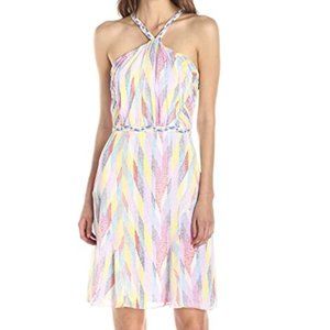 SHOSHANNA Willa Woven Dot Halter Dress siz…